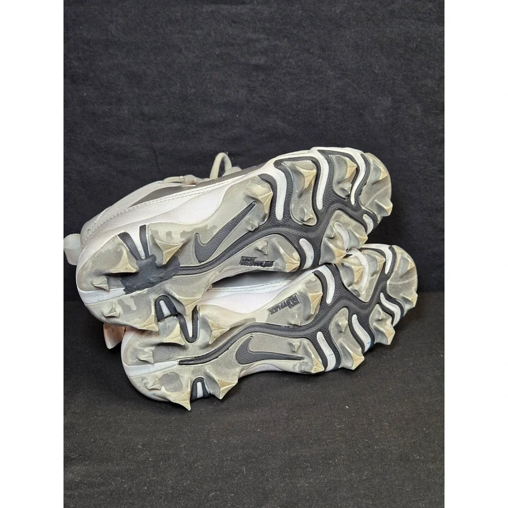 Nike Alpha Huarache 4 Keystone Kids Baseball Cleats White Silver FQ4012-100 2Y